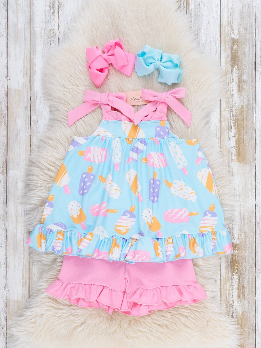 Ice Cream Party Ruffle Outfit: XXL(6yrs)