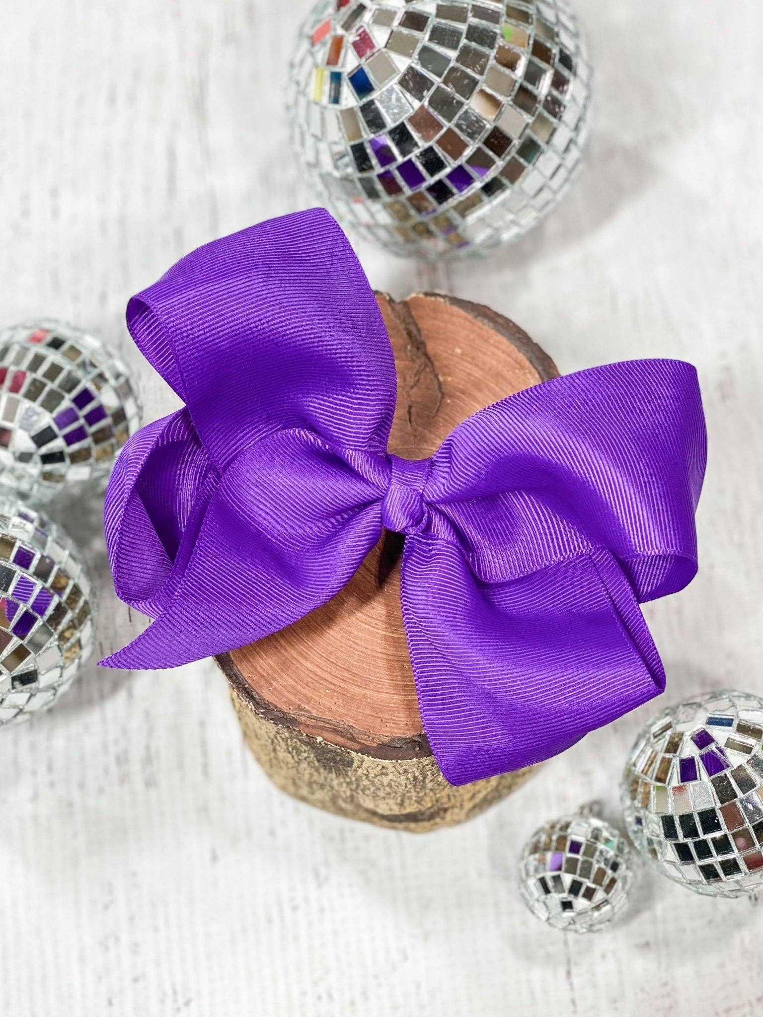Purple Classic Grosgrain Hair Bow - Alligator Clip - 4.5":