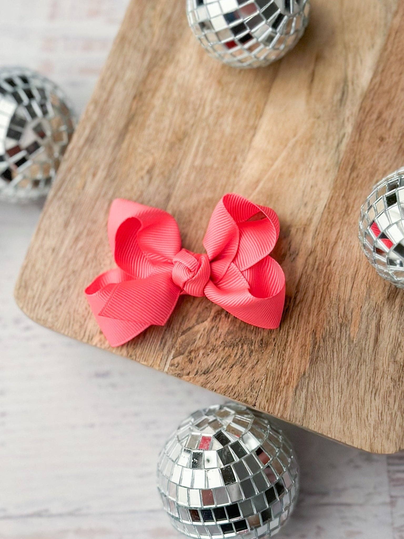 Neon Pink Original Grosgrain Hair Bow - Alligator Clip - 3": Neon Pink