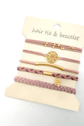 BOHO DUAL FUNCTION KNOT BRACELET HAIR TIES | Pink