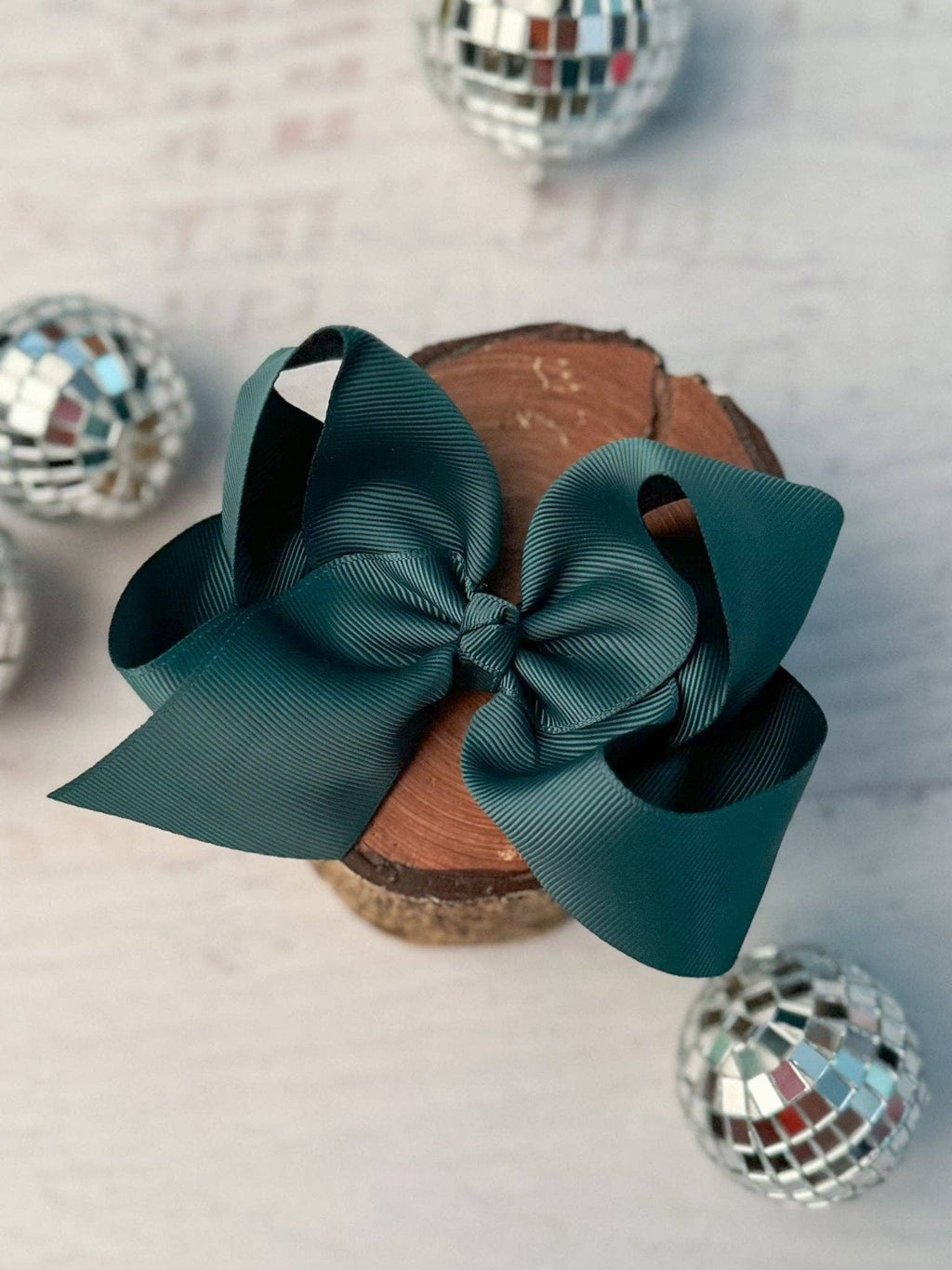 Hunter green Classic Grosgrain Hair Bow - Alligator Clip - 4.5": Hunter Green