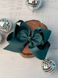 Hunter green Classic Grosgrain Hair Bow - Alligator Clip - 4.5": Hunter Green