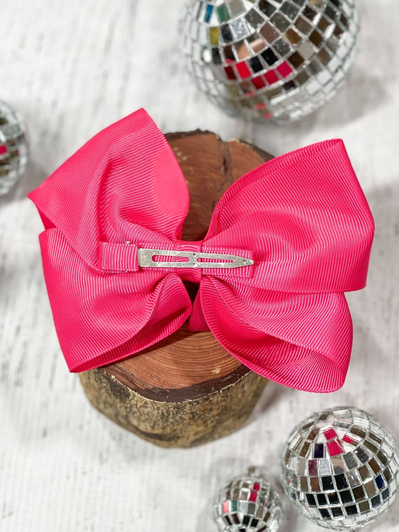 Coral Classic Grosgrain Hair Bow - Alligator Clip - 4.5": Coral
