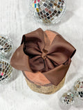 Chocolate Classic Grosgrain Hair Bow - Alligator Clip - 4.5":