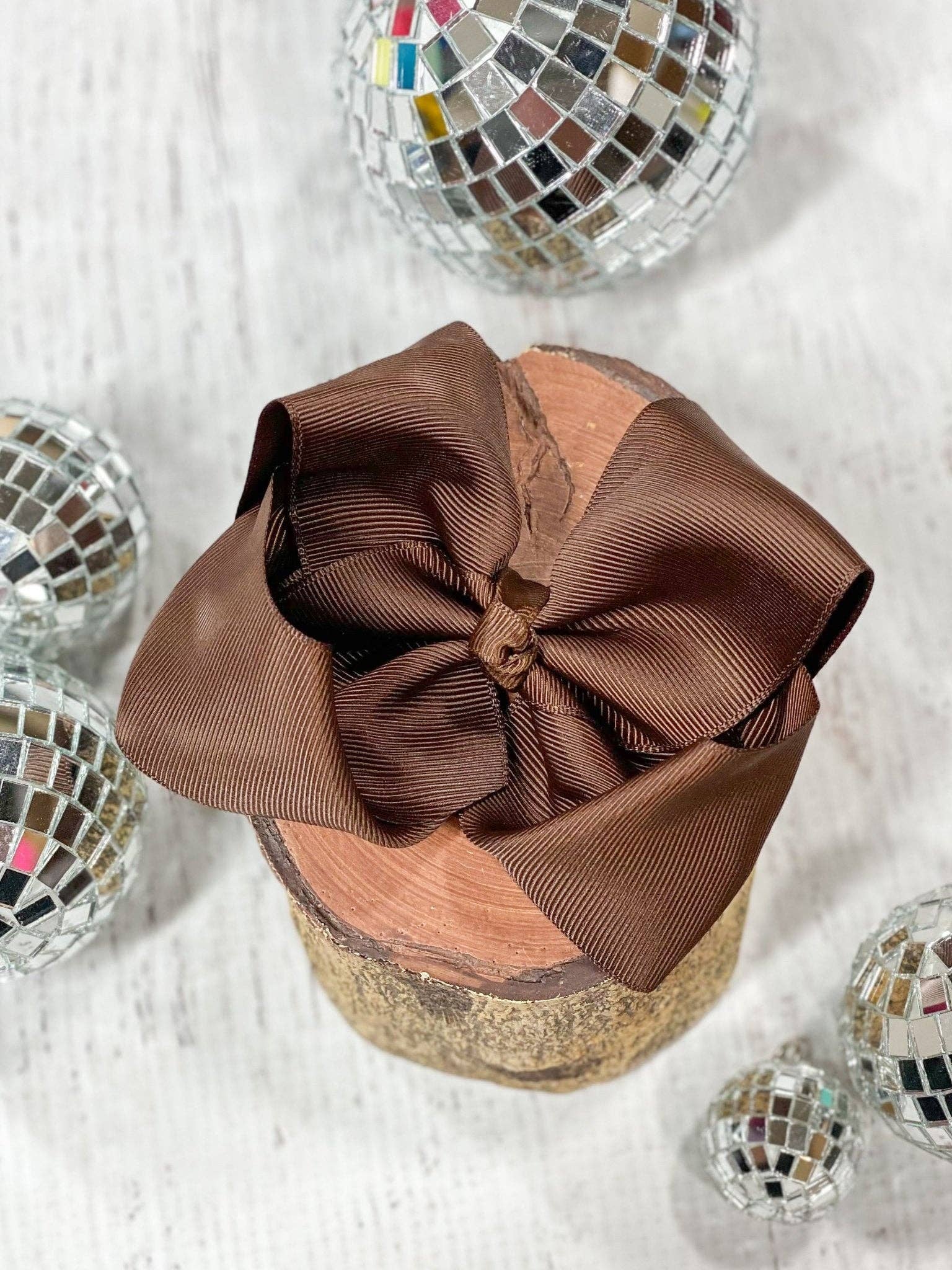 Chocolate Classic Grosgrain Hair Bow - Alligator Clip - 4.5":