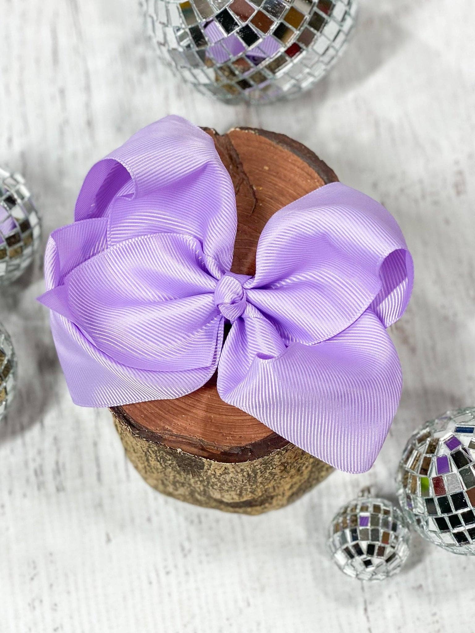 Lavender Classic Grosgrain Hair Bow - Alligator Clip - 4.5": Lavender