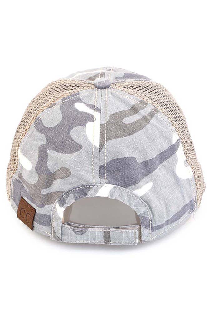 C.C American Flag Embroidery Camo Baseball Cap: Black