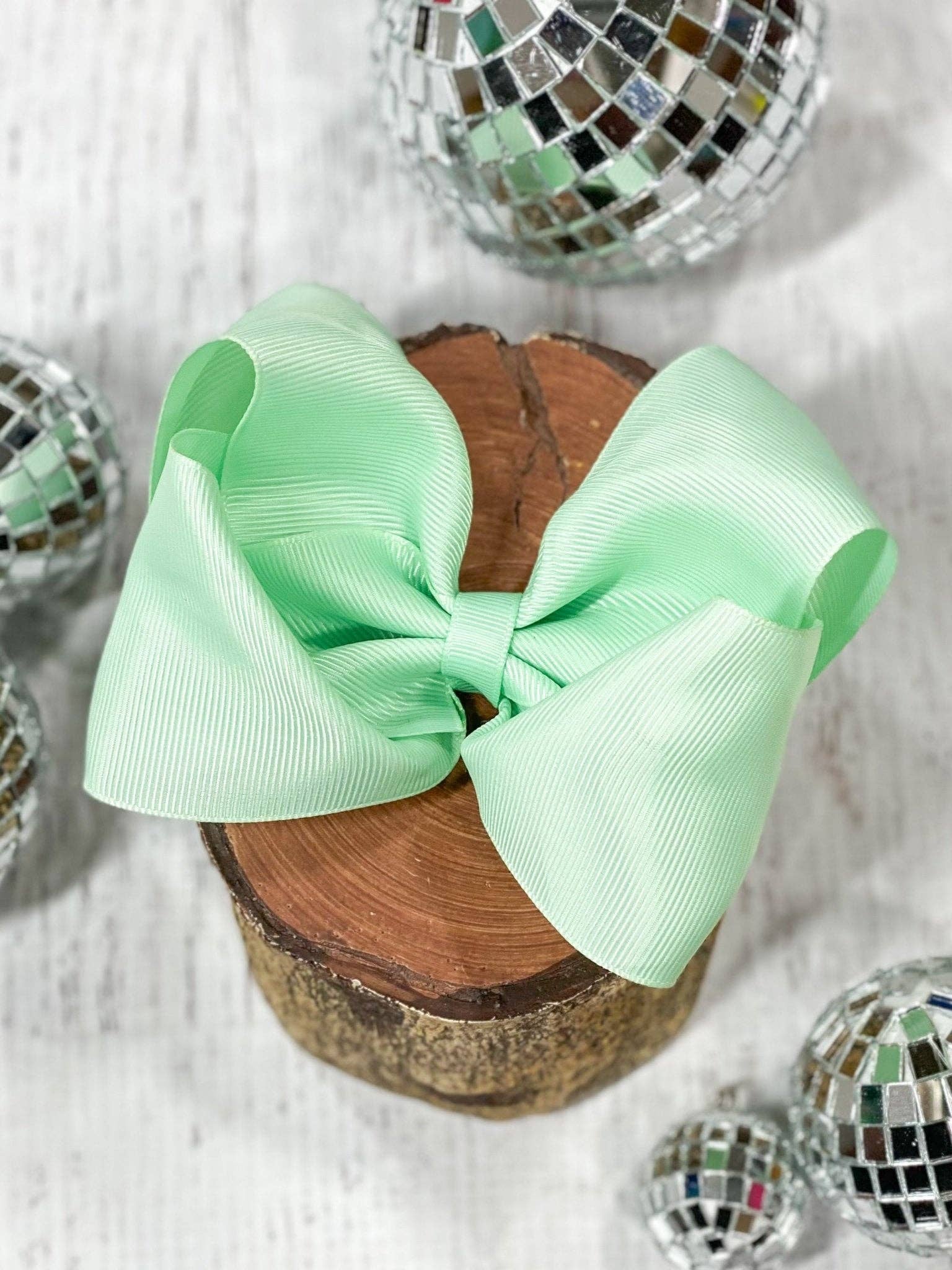 Olive Classic Grosgrain Hair Bow - Alligator Clip - 4.5": Olive
