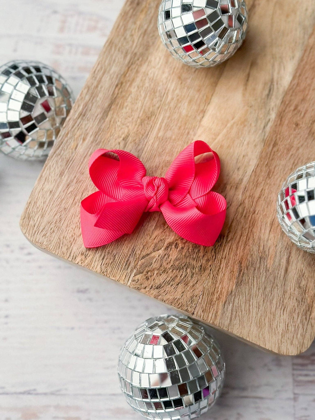 Neon Pink Original Grosgrain Hair Bow - Alligator Clip - 3": Neon Pink