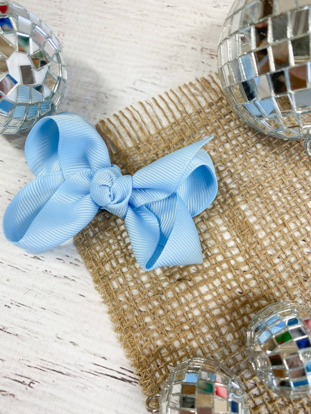 Sky Blue Original Grosgrain Hair Bow - Alligator Clip - 3": Sky Blue