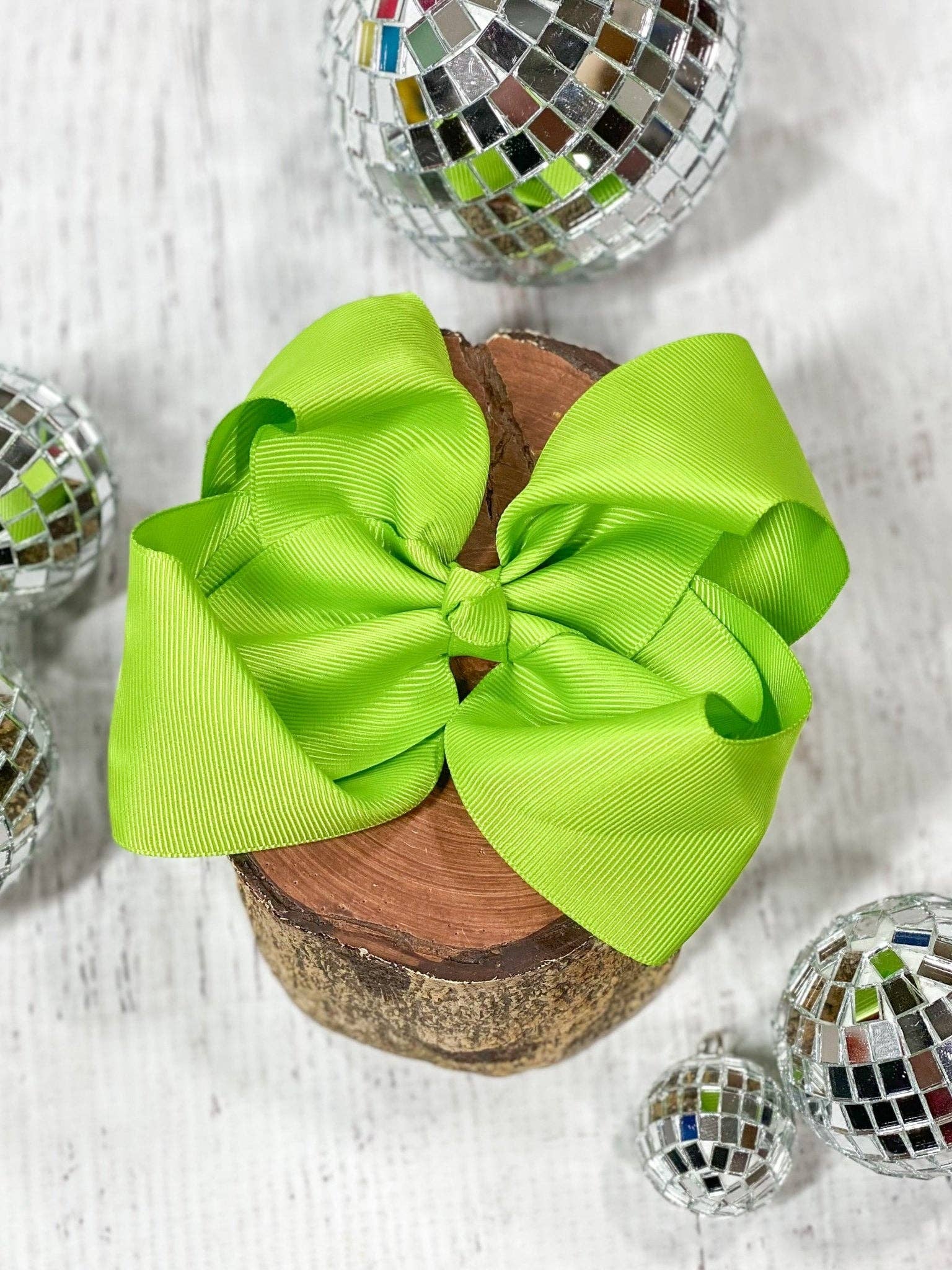 Olive Classic Grosgrain Hair Bow - Alligator Clip - 4.5": Olive