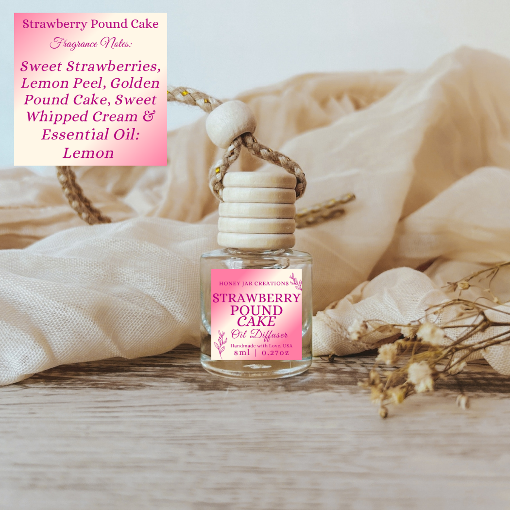 Hanging Car Diffuser | Strawberry Pound Cake |