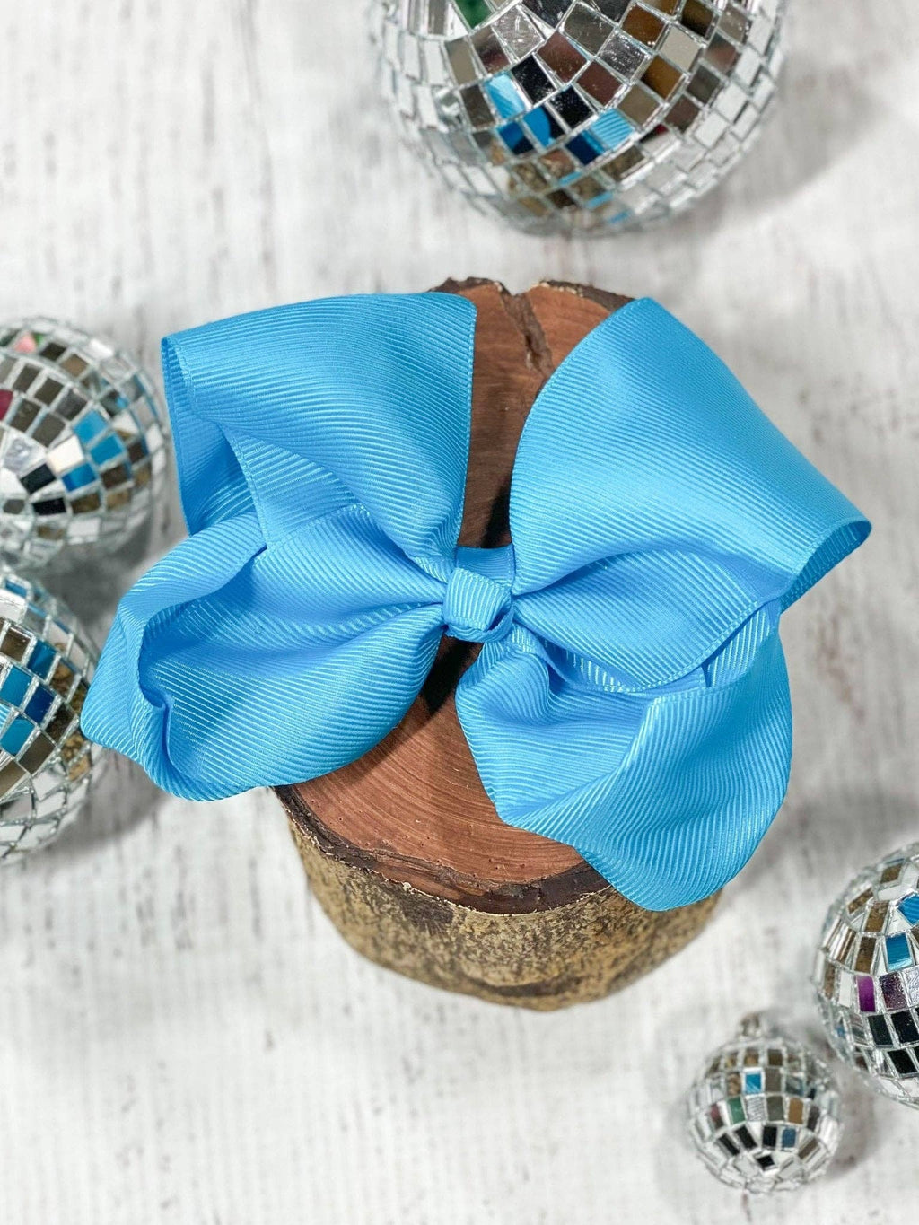 Silver Classic Grosgrain Hair Bow - Alligator Clip - 4.5":