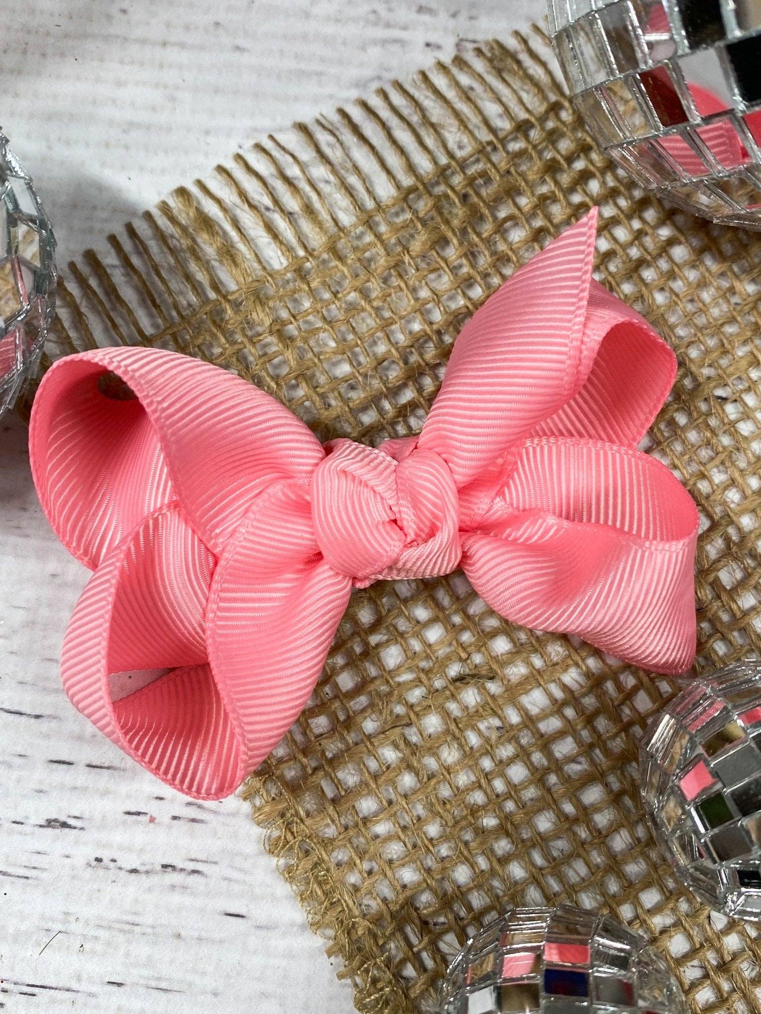 Pink Original Grosgrain Hair Bow - Alligator Clip - 3": Pink