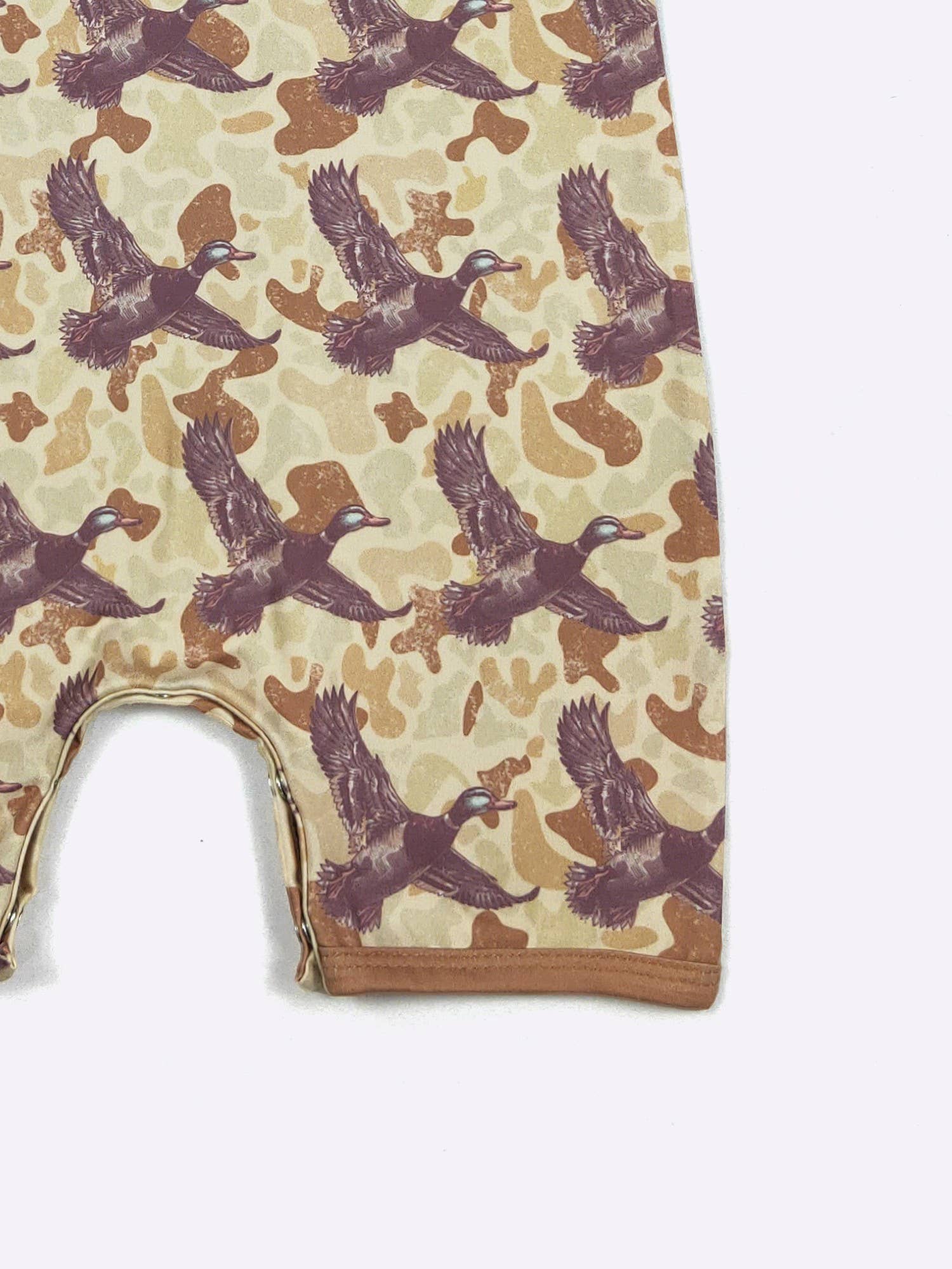 Muted Camo Duck Boy Romper: 12/24 mo