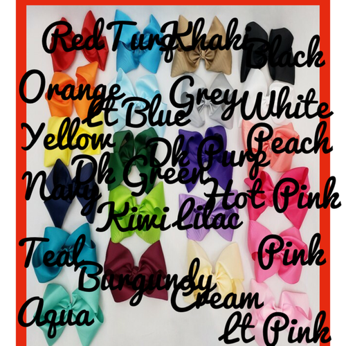 BLACK: 8" Hair Bows: Black