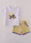 Purple gold LSU Geaux tiger sequin set