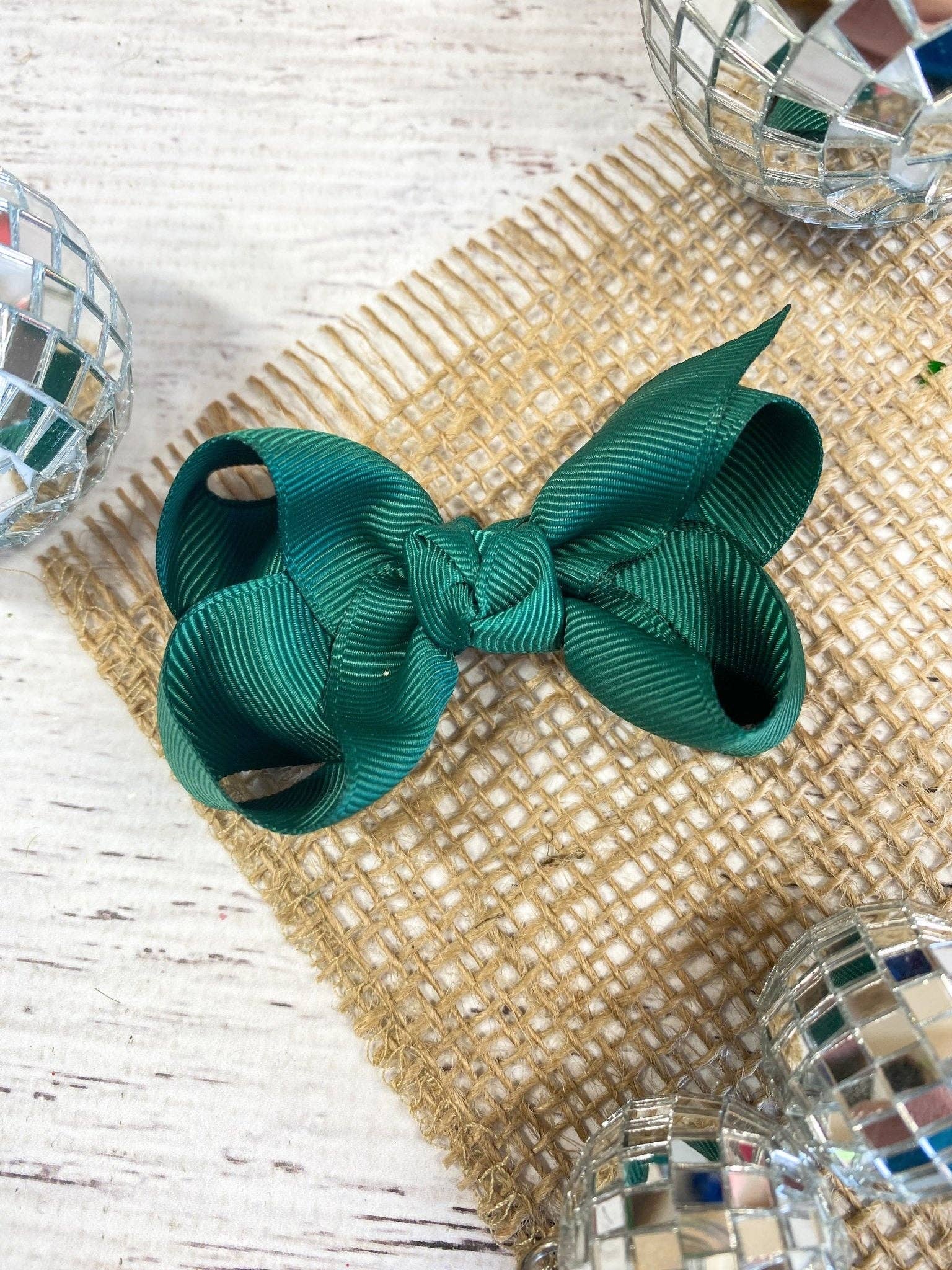 Hunter Green Original Grosgrain Hair Bow - Alligator Clip - 3": Hunter