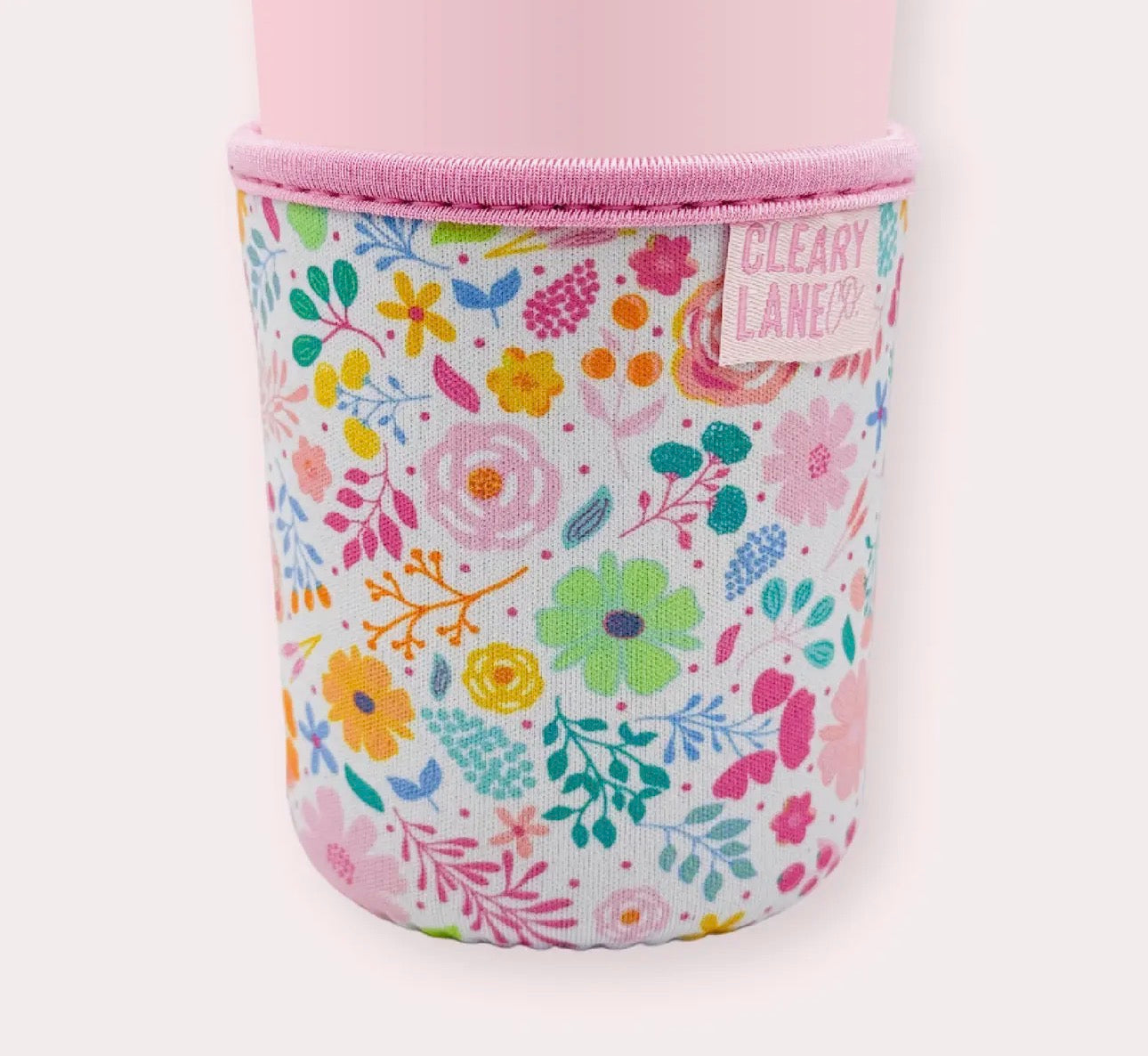 Blush Rainbow Blooms Coffee Sleeve