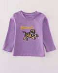 Purple Gold LSU sequin top