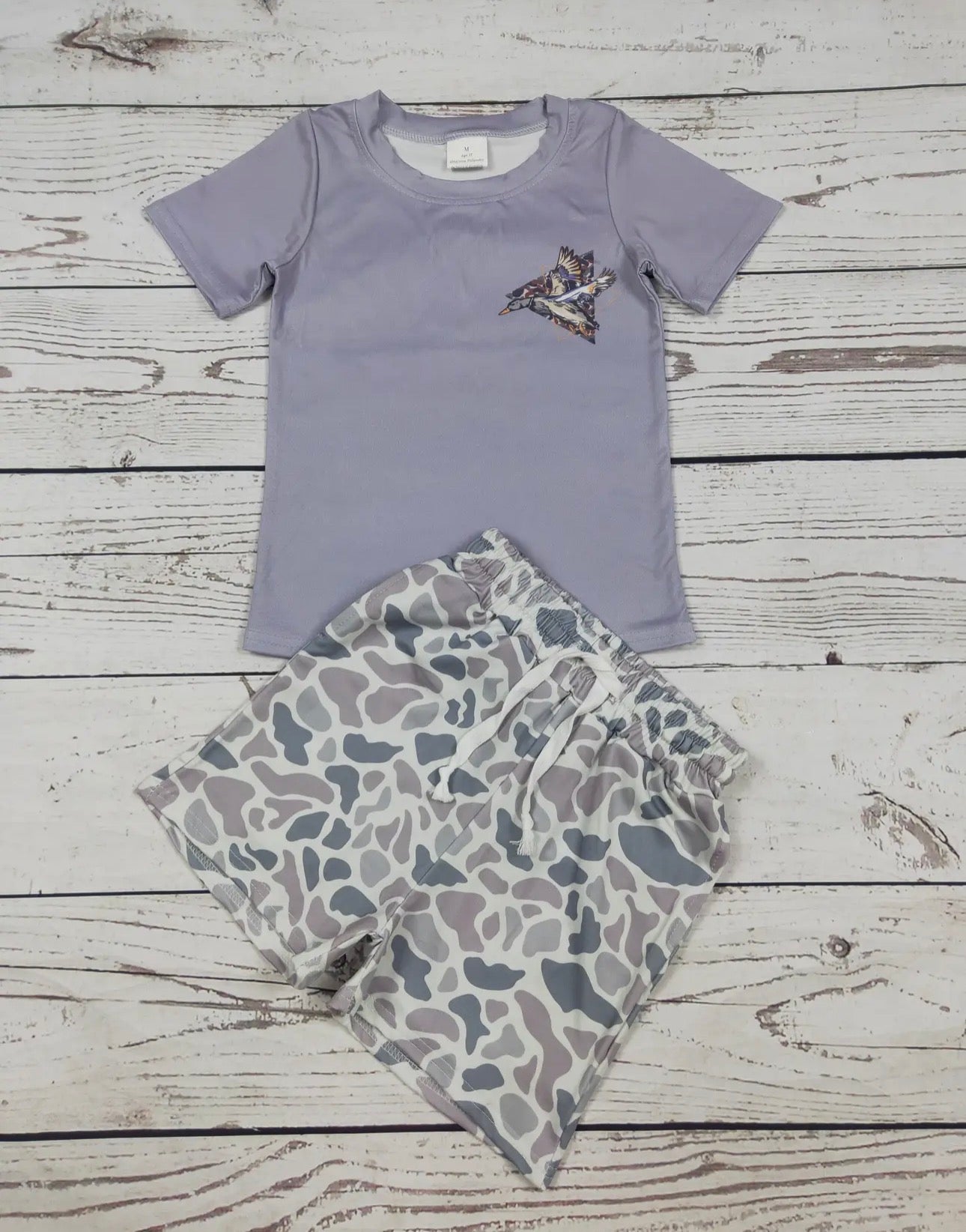 2 Piece Grey Duck Camo Set