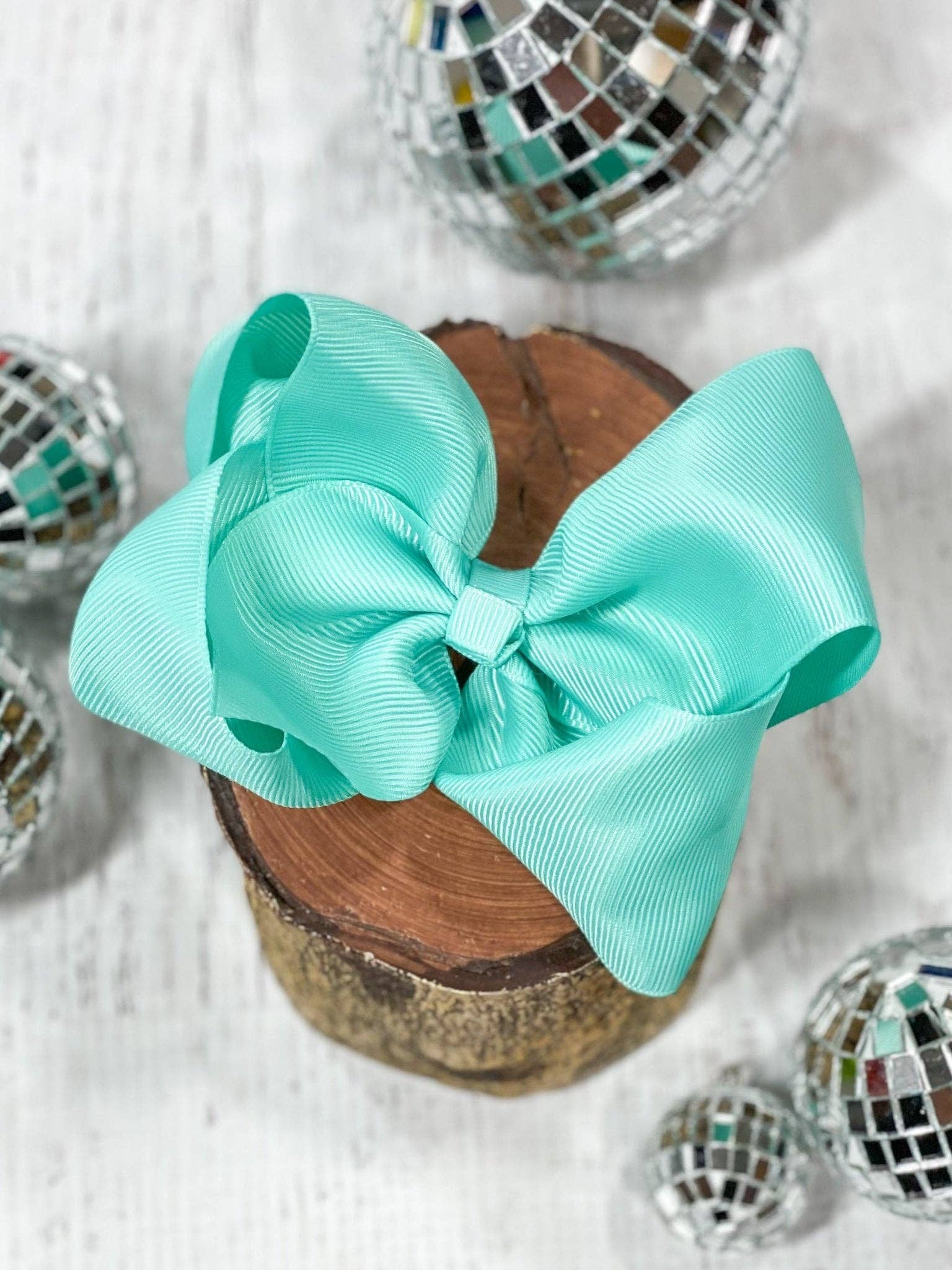 Silver Classic Grosgrain Hair Bow - Alligator Clip - 4.5":