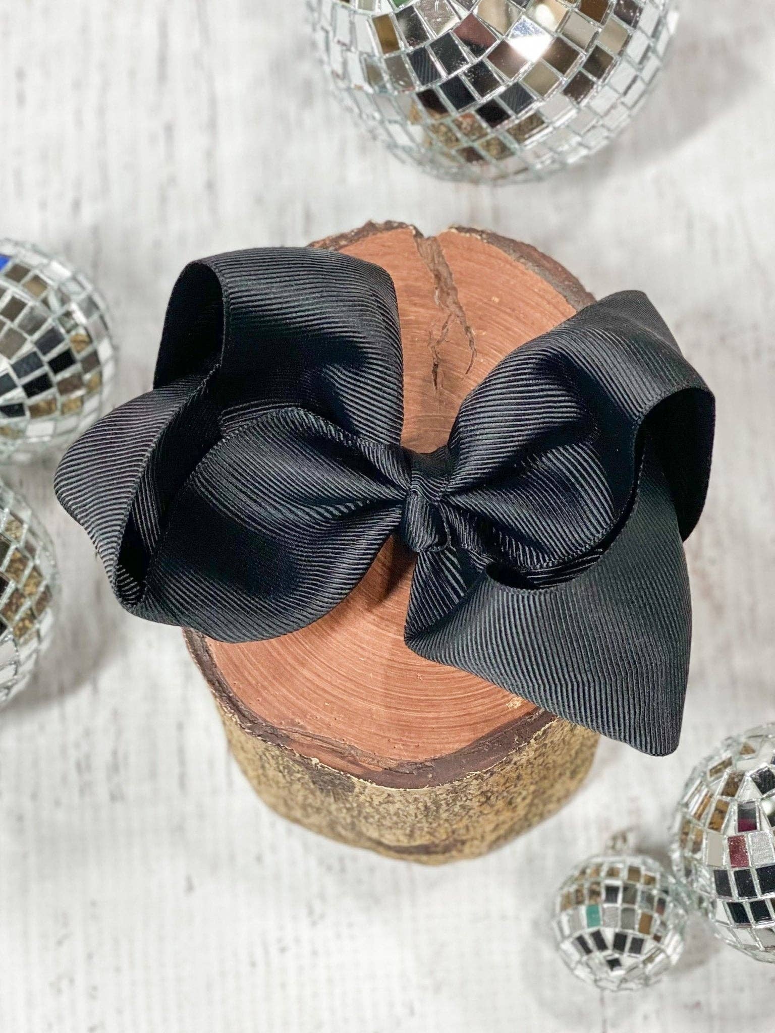 Black Classic Grosgrain Hair Bow - Alligator Clip - 4.5":