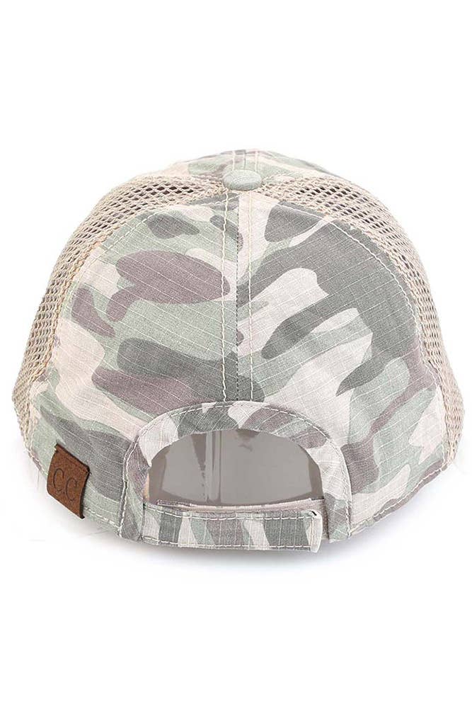 C.C American Flag Embroidery Camo Baseball Cap: Black