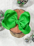 Emerald Classic Grosgrain Hair Bow - Alligator Clip - 4.5": Emerald