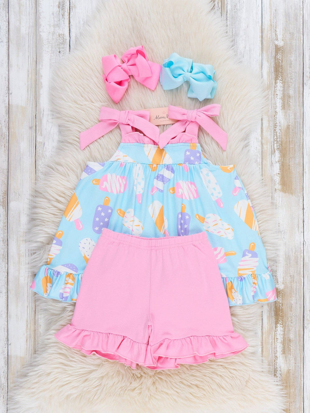 Ice Cream Party Ruffle Outfit: XL(5yrs)