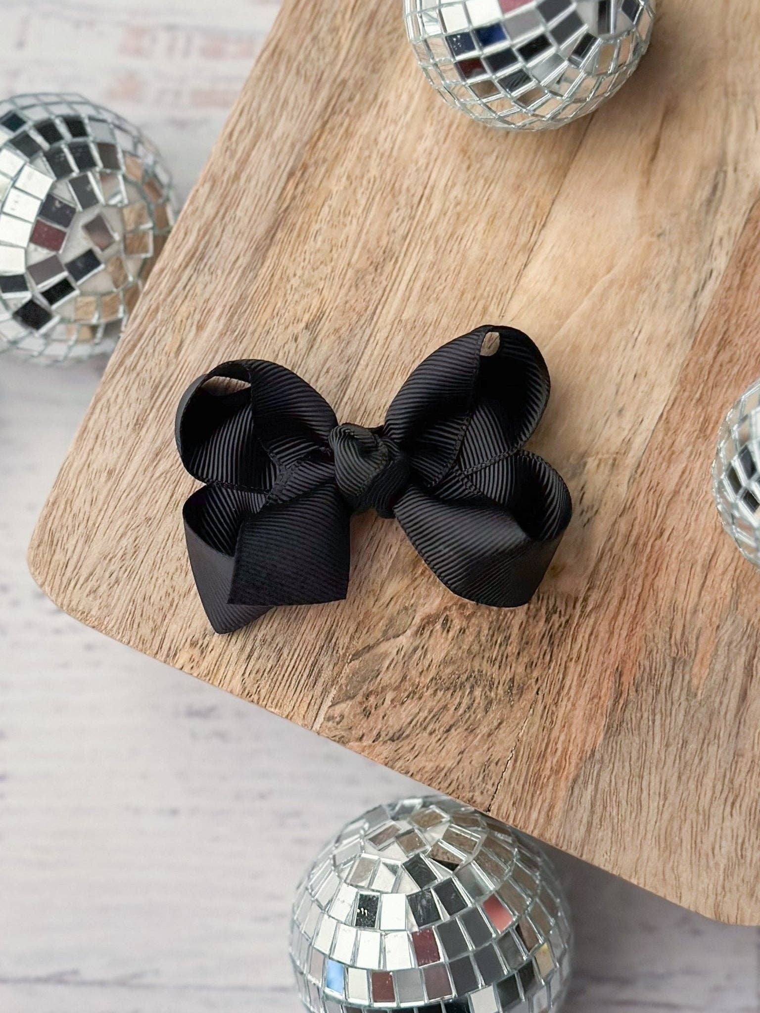 Black Original Grosgrain Hair Bow - Alligator Clip - 3":