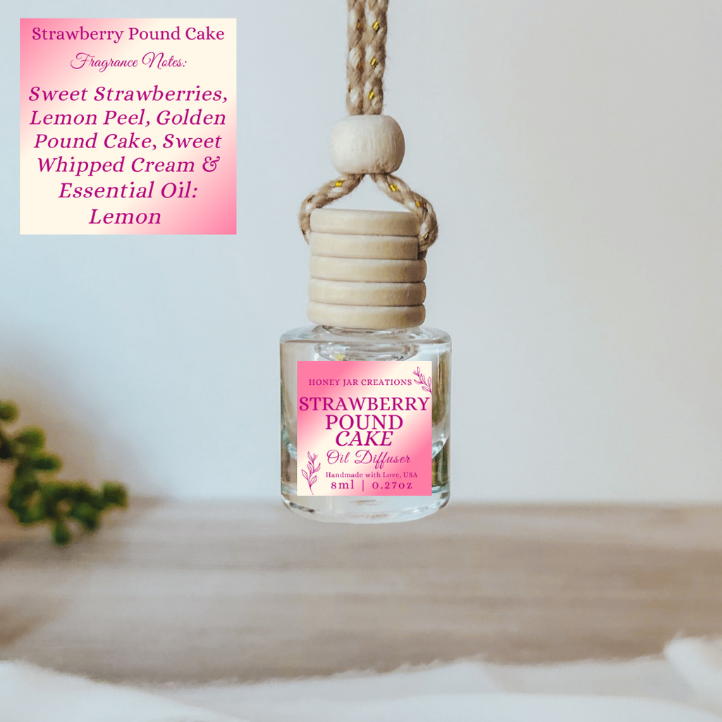 Hanging Car Diffuser | Strawberry Pound Cake |