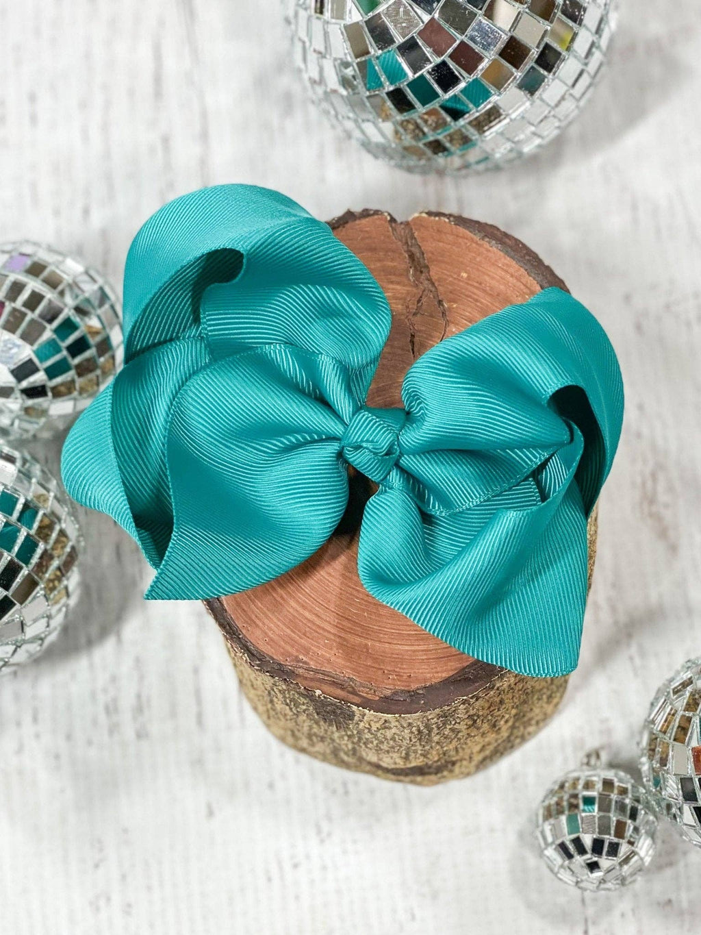 Aqua Classic Grosgrain Hair Bow - Alligator Clip - 4.5": Aqua