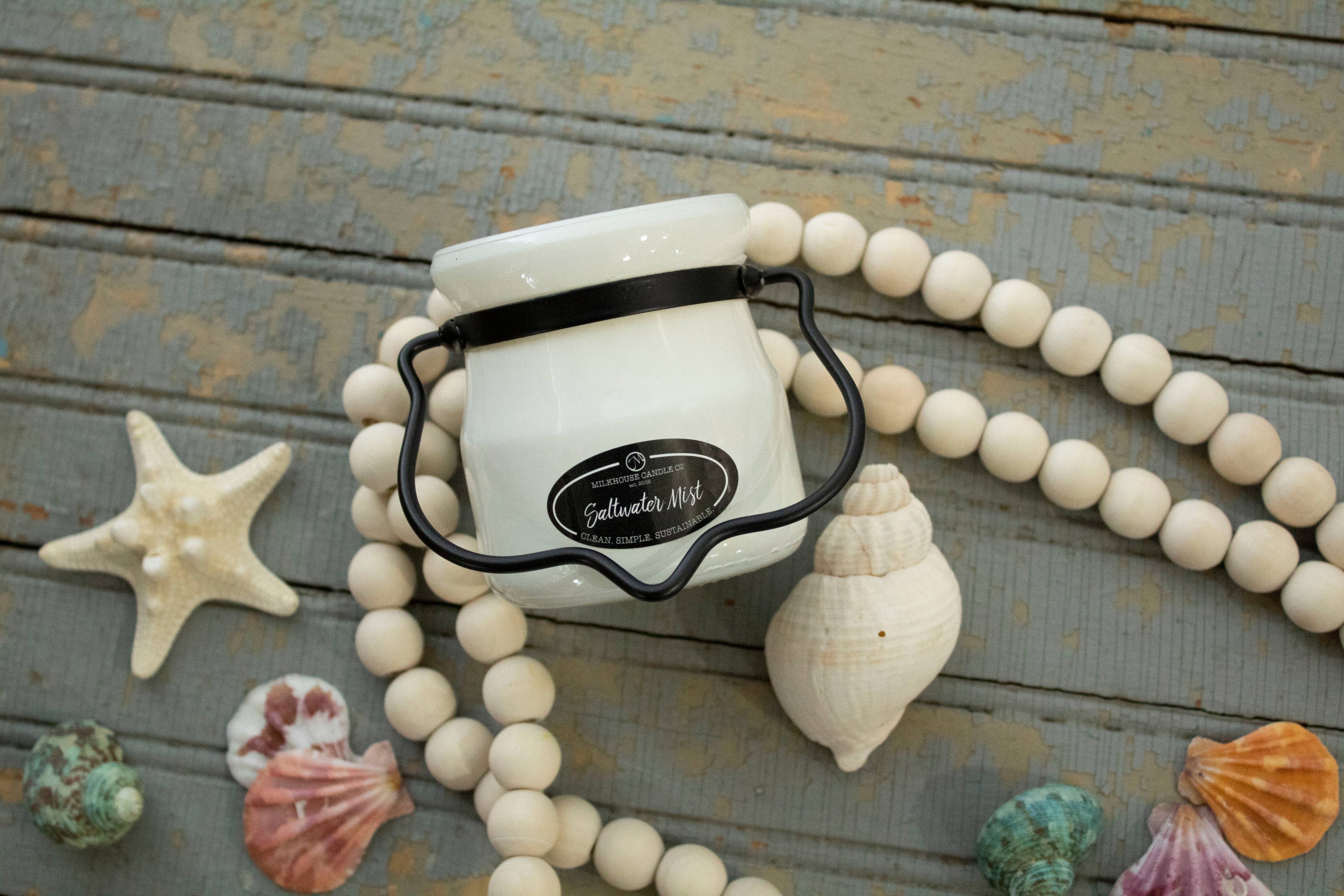 5 oz Cream Jar Candle: Saltwater Mist