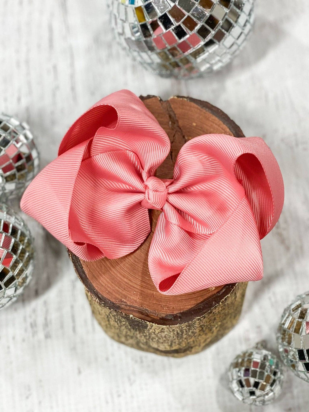 Silver Classic Grosgrain Hair Bow - Alligator Clip - 4.5":