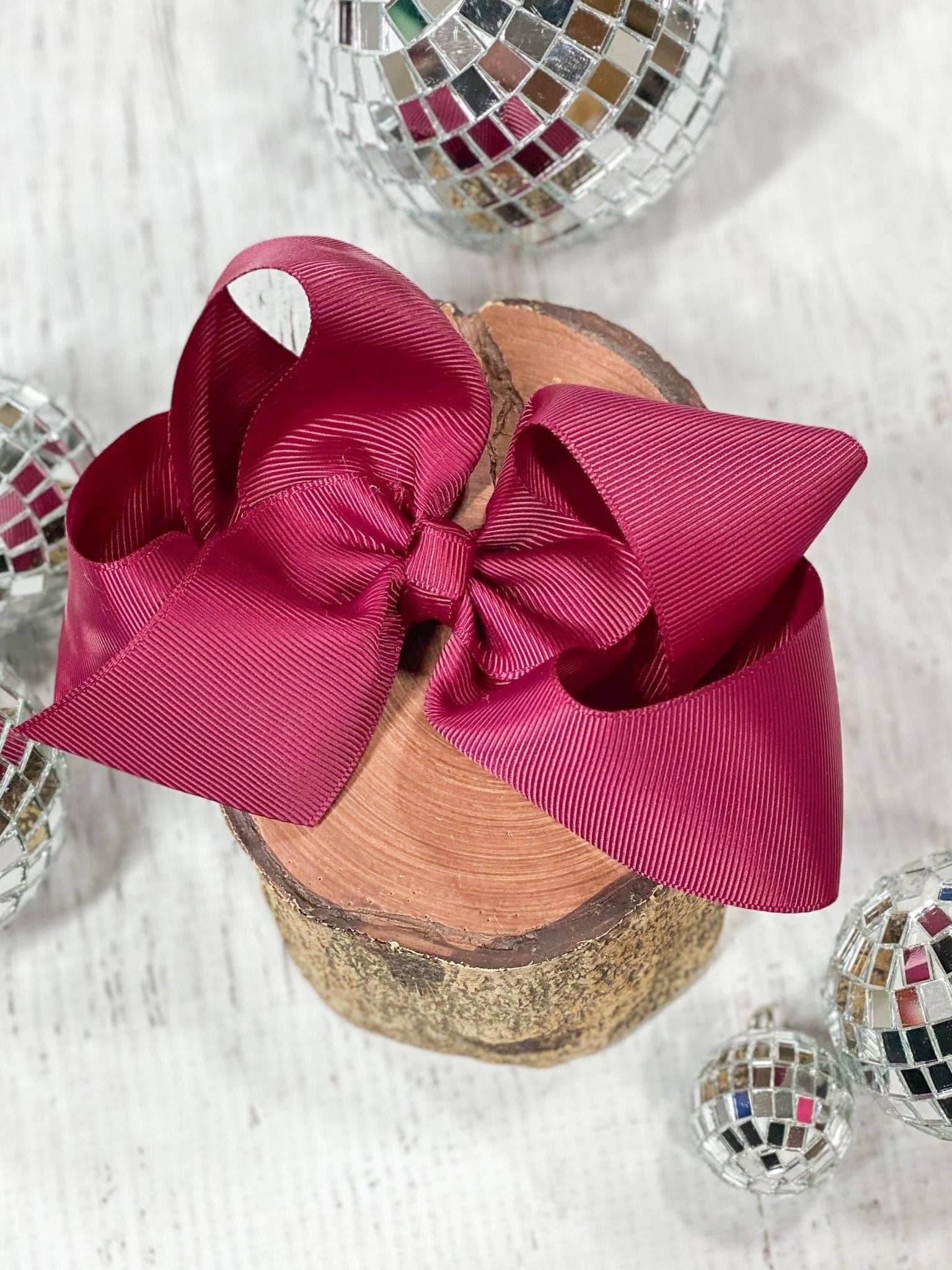 Maroon Classic Grosgrain Hair Bow - Alligator Clip - 4.5": Maroon