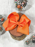 Orange Classic Grosgrain Hair Bow - Alligator Clip - 4.5": Orange